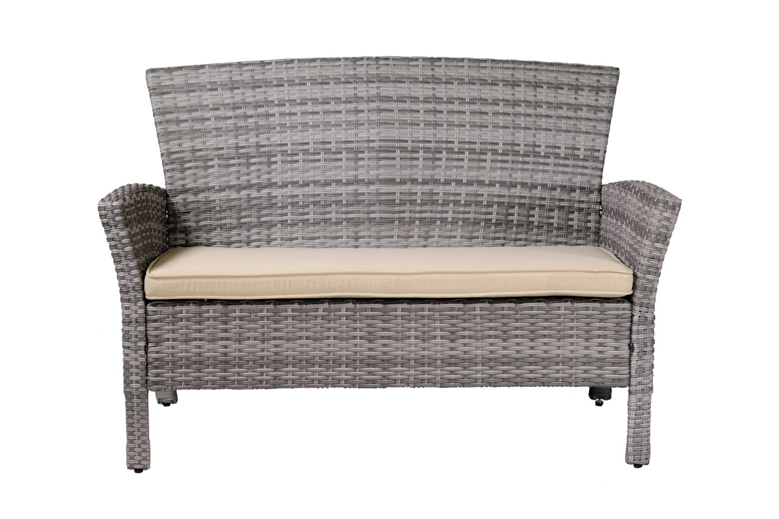 SALOTTO DA GIARDINO AMALIA IN POLYRATTAN GRIGIO CON CUSCINI INCLUSI