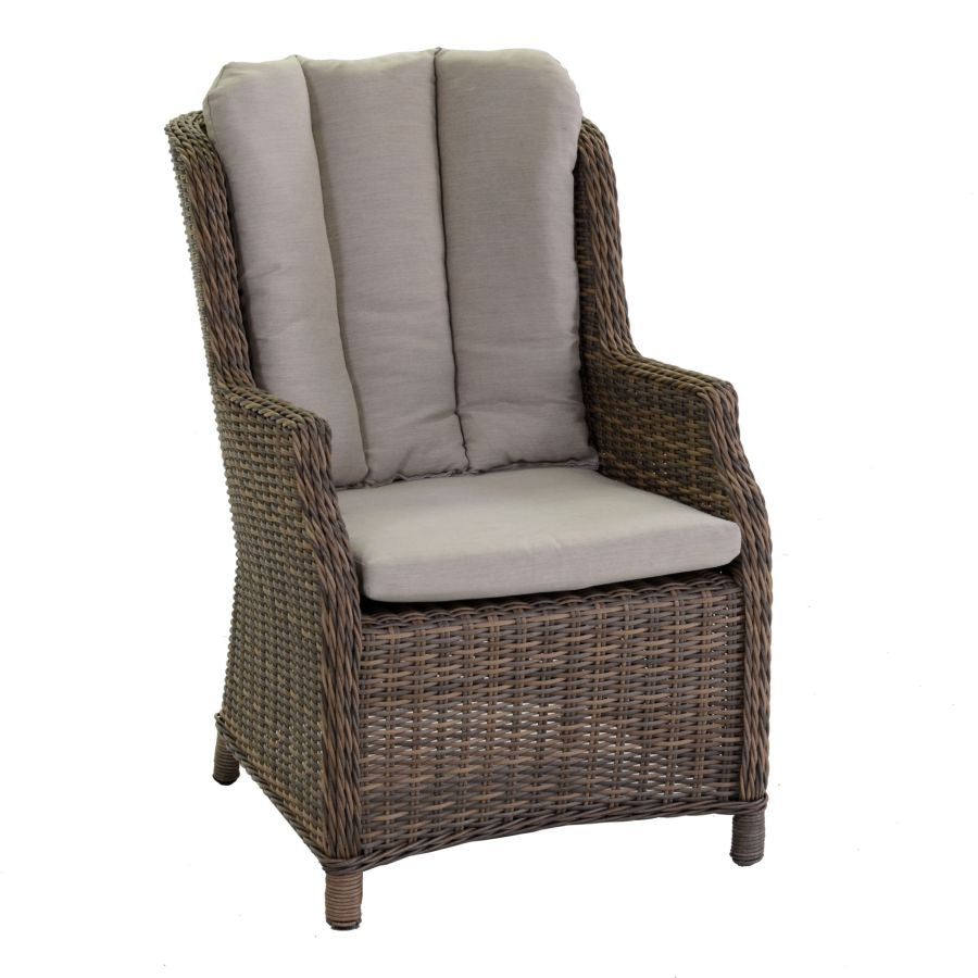 POLTRONA POLYRATTAN BALTIMORA GRIGIA CON CUSCINI 62X78H48/94CM