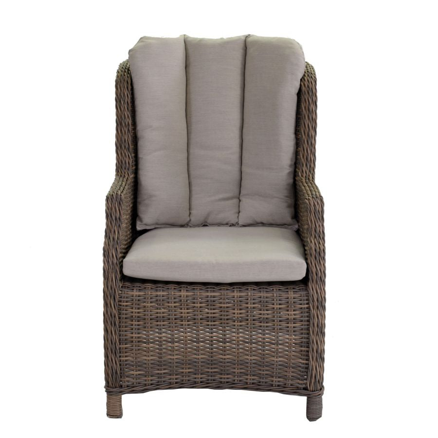 POLTRONA POLYRATTAN BALTIMORA GRIGIA CON CUSCINI 62X78H48/94CM