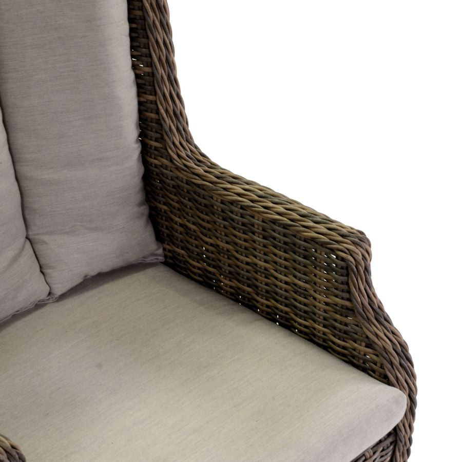 POLTRONA POLYRATTAN BALTIMORA GRIGIA CON CUSCINI 62X78H48/94CM