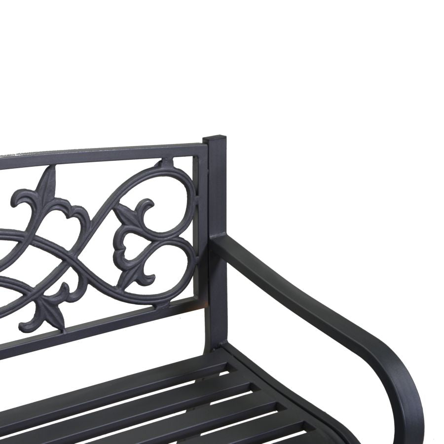 PANCHINA IN METALLO ANTRACITE PAVIA 124C57CH78CM
