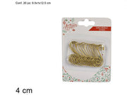 Ganci per palline 4cm metallo 20pz oro Peraga Christmas