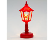 Lampioncino Decorativo Plastica 21cm Rosso Led Musica Glitter Peraga Christmas