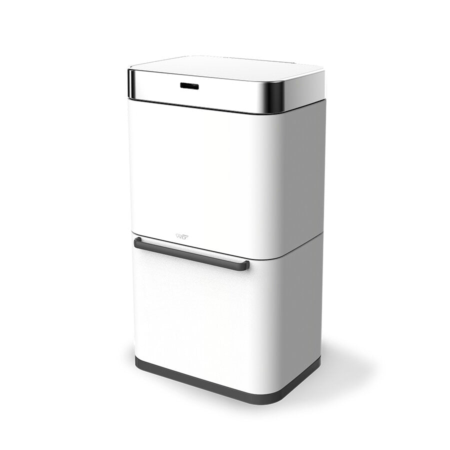 BIDONE SENSORE NO-TOUCH 80L CON DOPPIO CONTENITORE E PIEDINI BIANCO