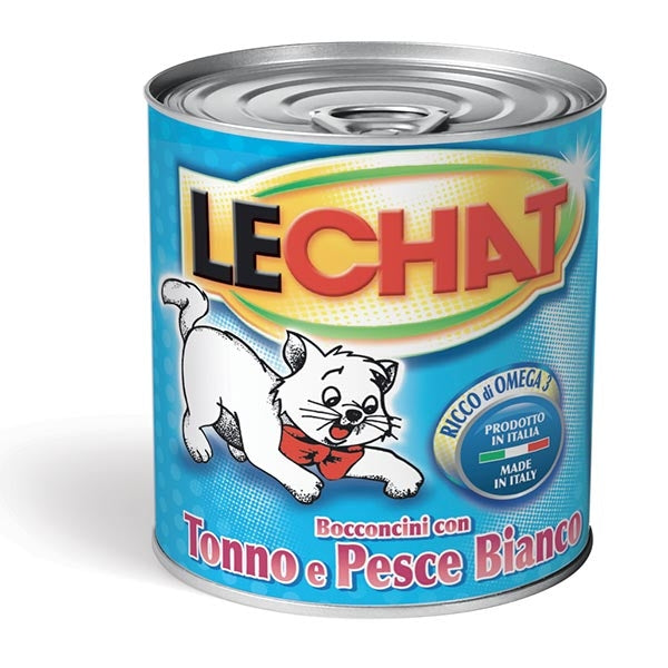 LECHAT SCATOLETTA CIBO UMIDO GATTO CLASSICO TONNO E PESCE BIANCO 720GR