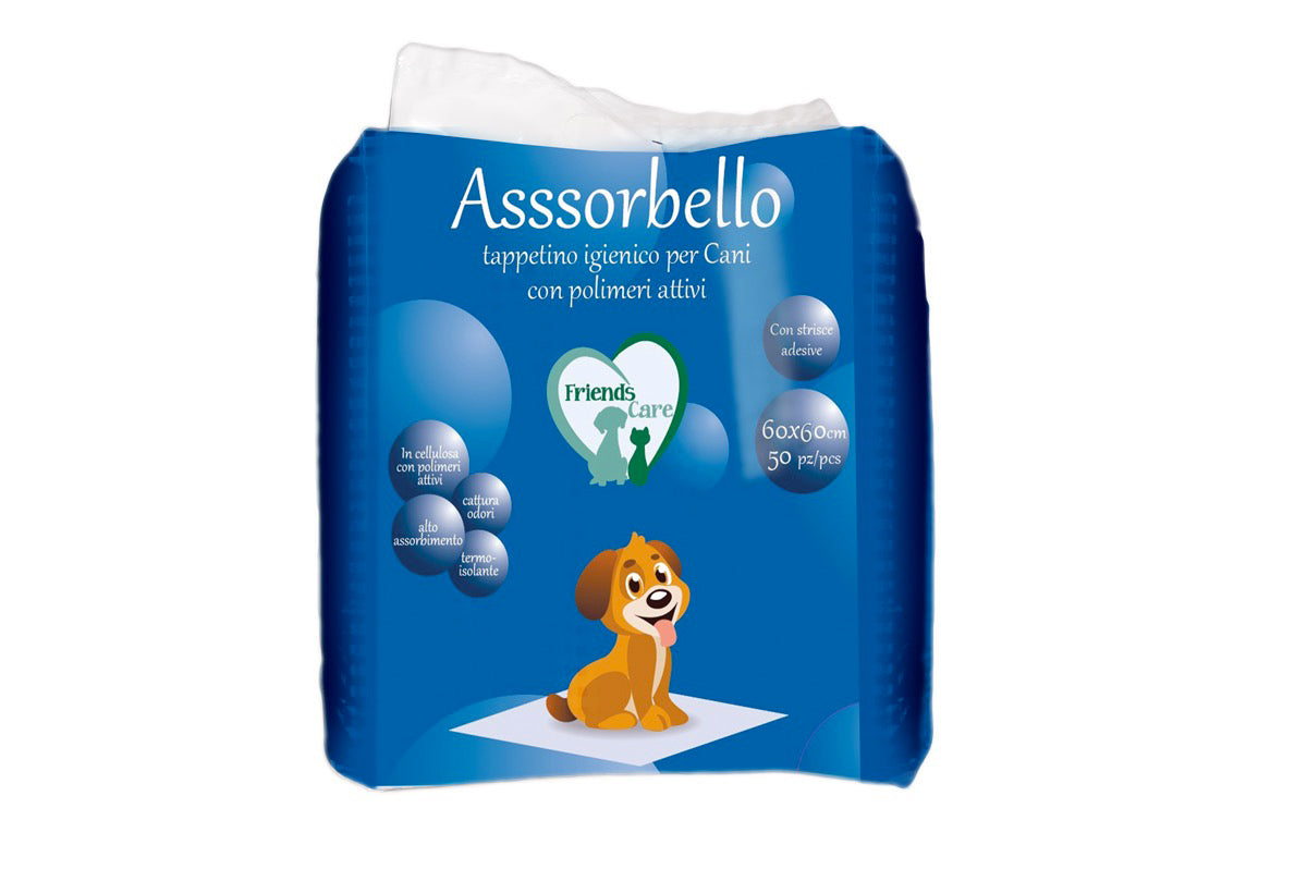 TAPPETINI PER CANI ASSORBELLO 60X60 CM 50 PEZZI
