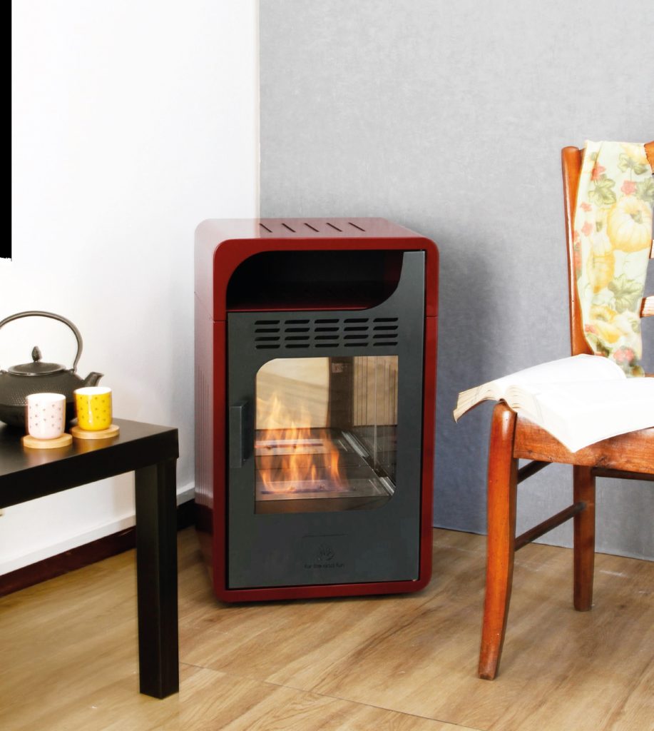 STUFA FIAMMETTA JUNIOR VENTILATA A BIOTENALO BORDEAUX 3 KW GMR