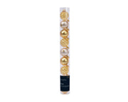 9 PALLINE DI NATALE D.3CM ORO/PERLA
