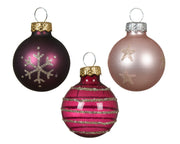 CONFEZIONE DA 9 PALLINE DI NATALE IN VETRO, Ø3 CM, COLORE ROSA