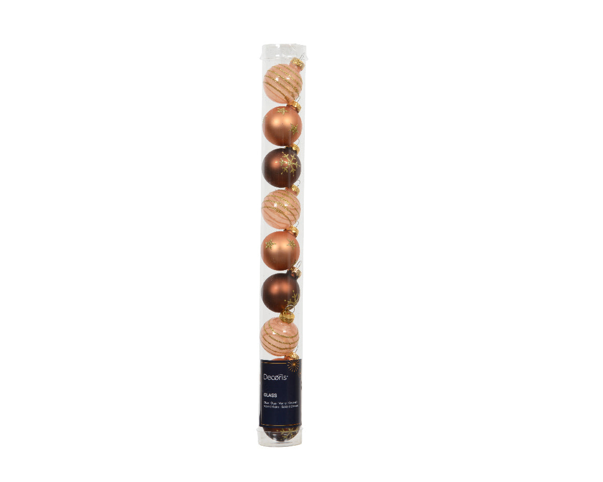 Confezione 9 palline di natale Miste Marroni 3cm