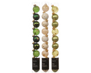 Set 9 palline di natale in vetro decorate D 3 cm verde/rosa/giallo assortite Peraga Christmas