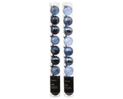 Set 9 palline di natale in vetro decorate D 3 cm toni del blu assortite Peraga Christmas