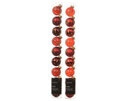 Set 9 palline di natale in vetro decorate D 3 cm toni del rosso assortite Peraga Christmas