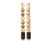Set 9 palline di natale in vetro decorate D 3 cm toni dell'oro assortite Peraga Christmas