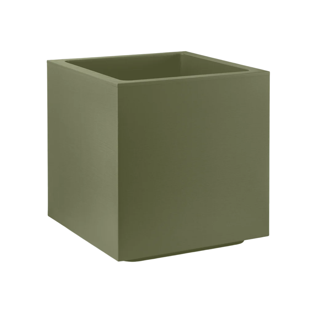 VASO FIORIERA CUBO MATHERIA 40CM TERRA LAGUNA