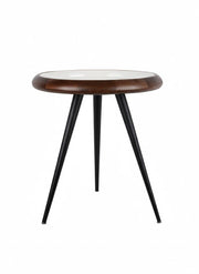 Tavolino Tripod 52x52x59 cm Noce Caldo e Avorio