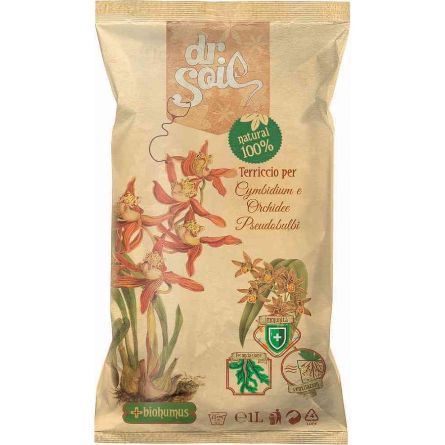 SUBSTRATO PER CYMBIDIUM E ORCHIDEE PREUSDOBULBI 1 LITRO