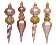 PENDENTE CON GLITTER ASSORTITO H22CM ROSA/ORO