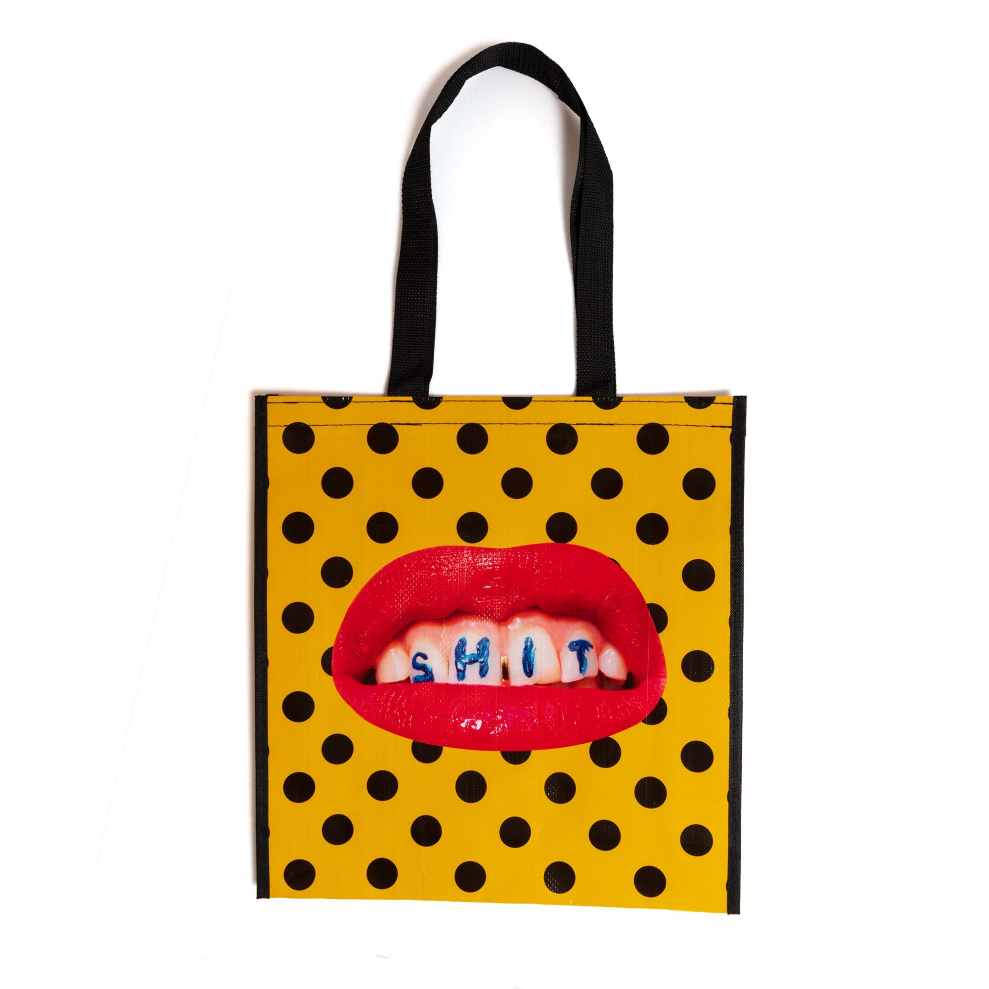 Shopper Bag Mini Shit 18x20x10cm Giallo SELETTI