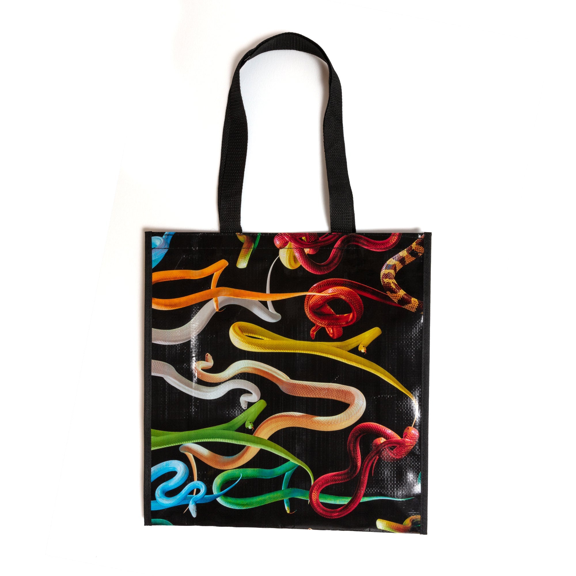 Shopper Bag Mini Snakes 18x20x10cm Nero Multicolore SELETTI