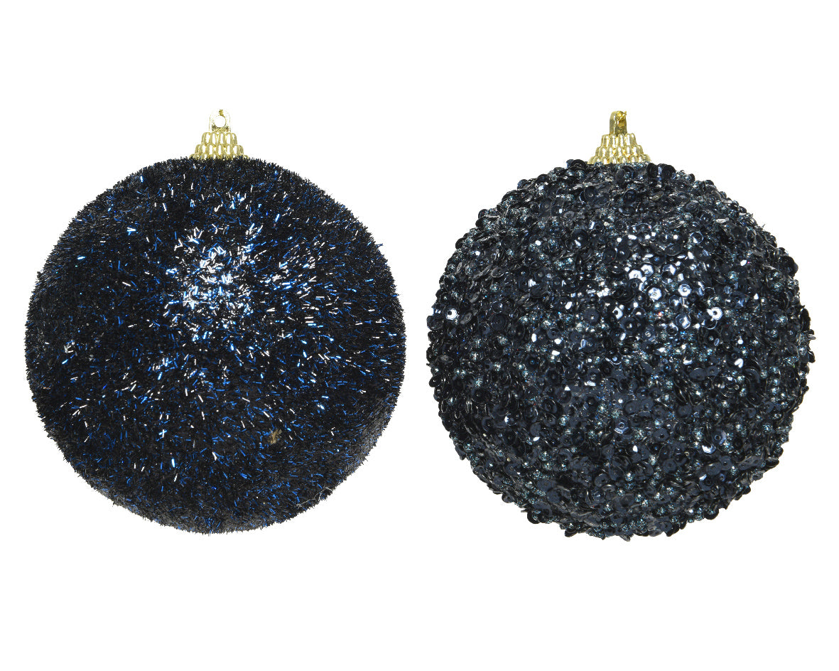 SFERA CON GLITTER D.12CM BLU NOTTE