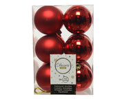 12 PALLINE 6 CM ROSSO OPACO / LUCIDO