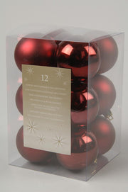12 PALLINE 6 CM BORDEAUX