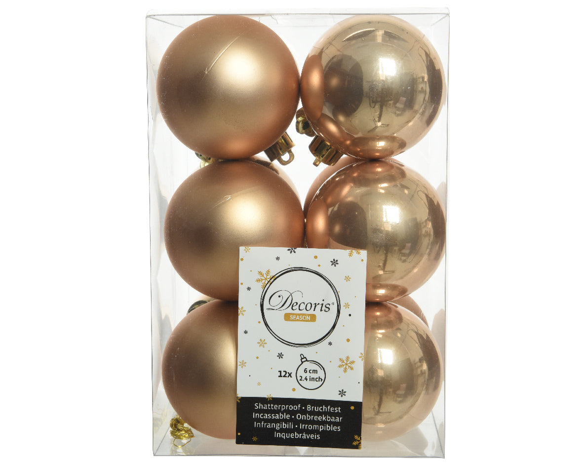 12 PALLINE D.6CM CARAMELLO