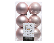 12 PALLINE 6 CM ROSA CIPRIA OPACO / LUCIDO