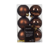 12 PALLINE DI NATALE D.6CM COLORE BRONZO LUCIDO/OPACO