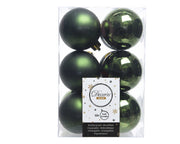 12 PALLINE DI NATALE VERDE PINO 6CM