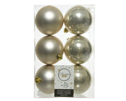 6 PALLINE 8CM PERLA OPACO/LUCIDO