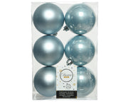 6 PALLINE D.8CM AZZURRO