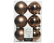 6 PALLINE D.8CM MARRONE