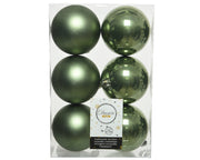 6 PALLINE D.8CM VERDE MUSCHIO