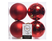 4 PALLINE 10CM ROSSO OPACO/LUCIDO