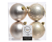 4 PALLINE 10CM PERLA OPACO/LUCIDO
