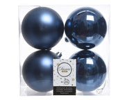 4 PALLINE DI NATALE BLU NOTTE 10CM