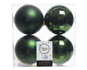 4 PALLINE DI NATALE VERDE PINO 10CM