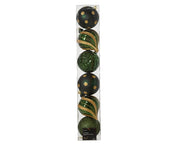 Set 6 palline di natale infrangibili mix finiture D 15 cm verde pino Peraga Christmas