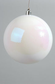 OFFERTA 2 PALLINE DI NATALE BIANCO IRIS LUCIDO 14CM