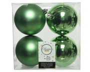 4 PALLINE DI NATALE D.10CM VERDE VISCHIO