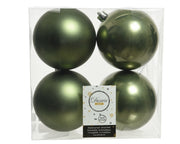 4 PALLINE DI NATALE D.10CM VERDE MUSCHIO