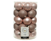 34 PALLINE DI NATALE D.8CM ROSA PALLIDO