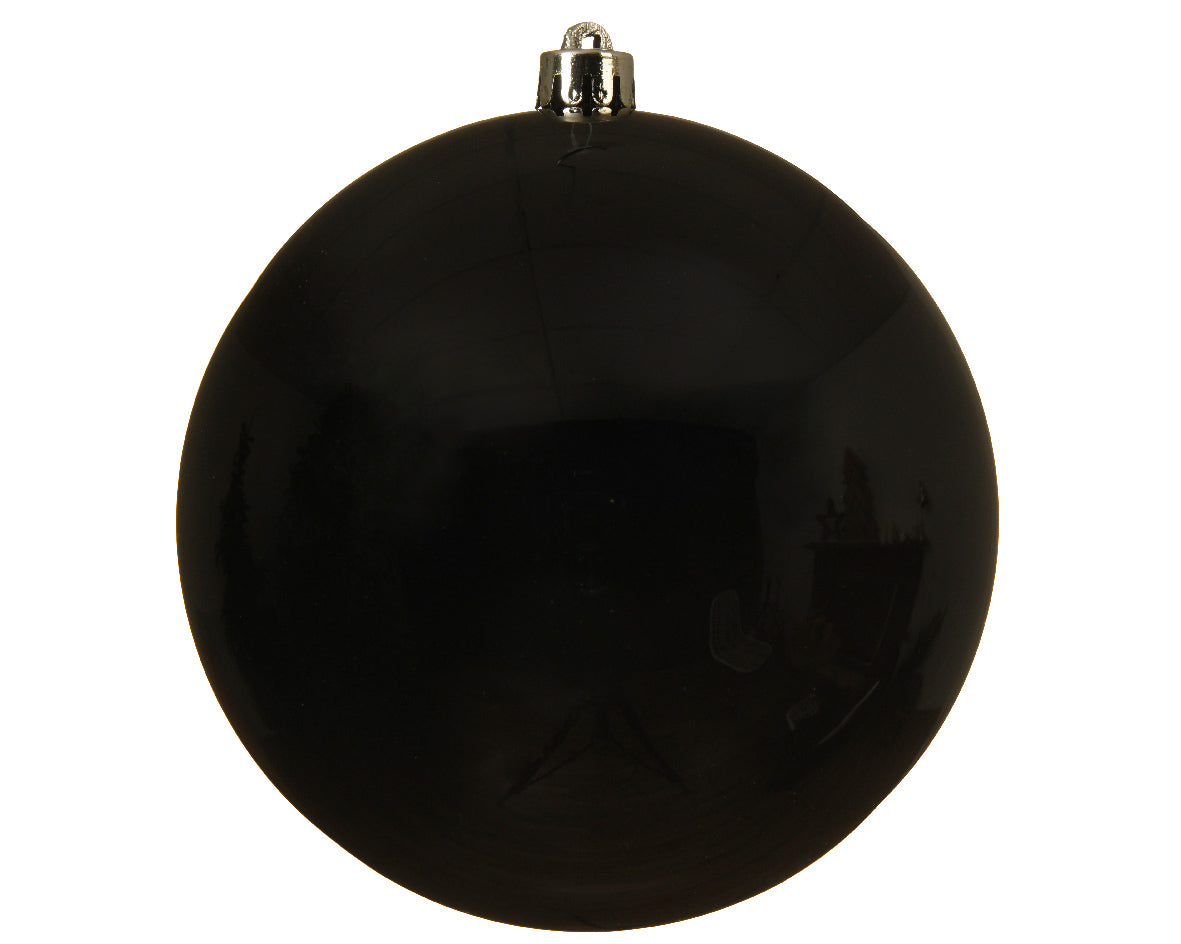 1 PALLINA DI NATALE 14 CM NERO LUCIDO