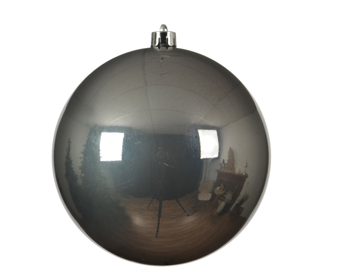 OFFERTA 3 PALLINE 14 CM GRIGIO TORTORA LUCIDO