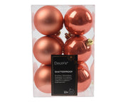 CONFEZIONE DA 12 PALLINE DI NATALE, Ø6 CM, COLOR BRONZO