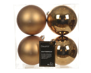CONFEZIONE DA 4 PALLINE DI NATALE, Ø10 CM, MARRONE