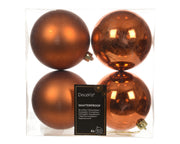 CONFEZIONE DA 4 PALLINE DI NATALE, Ø10 CM, COLOR RAME