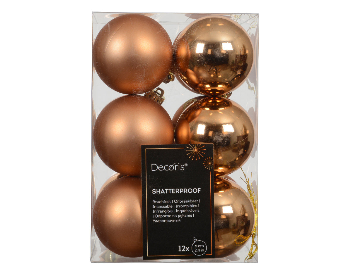 Confezione 6 palline di natale Miste Brandy 6cm